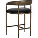 Zanatta 35 inch Charcoal Black Leather Counter Stool